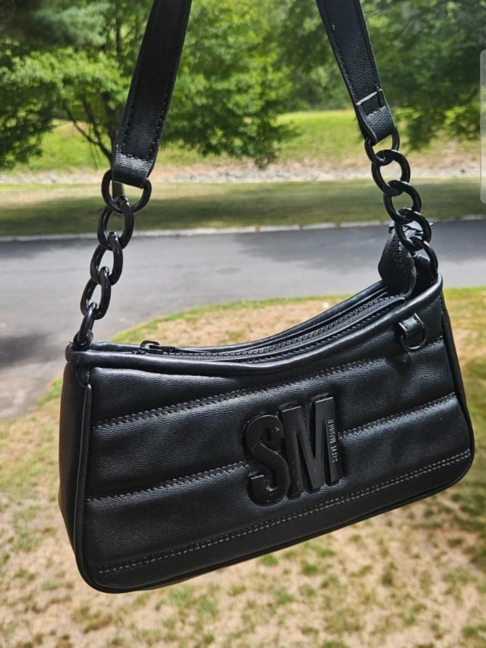 Steve Madden Quilted Shoulder Bag Black Like New